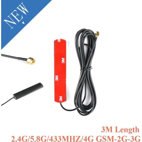 2.4G/5.8G/433MHZ/4G GSM Antenna SMA Male Connector 8dbi GSM Aerial RG174 With 3M Length Cable for 2G 3G 4G GSM GPRS NB-IOT