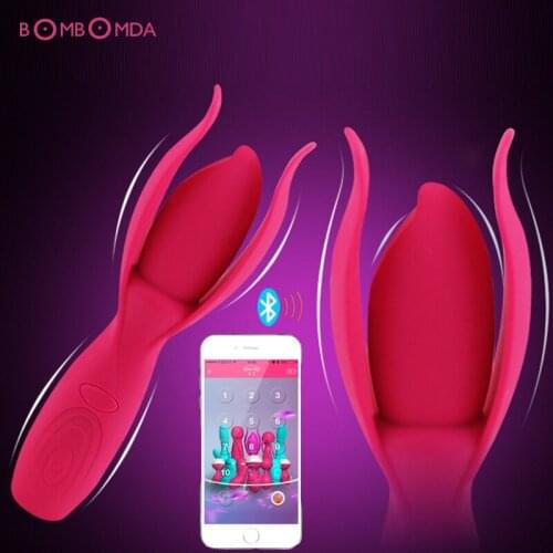 Bluetooth USB Rechargeable Wireless APP Vibrator Vagina Massager Clitoris Stimulation AV Vibrating Sex App Vibrator Sex Toys A3