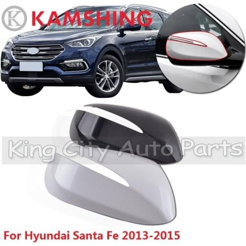 CAPQX Outside Rearview Mirror Cover For Hyundai Santa Fe 2013 2014 2015 Rear View Mirror Lid cap hood shell Housing hood
