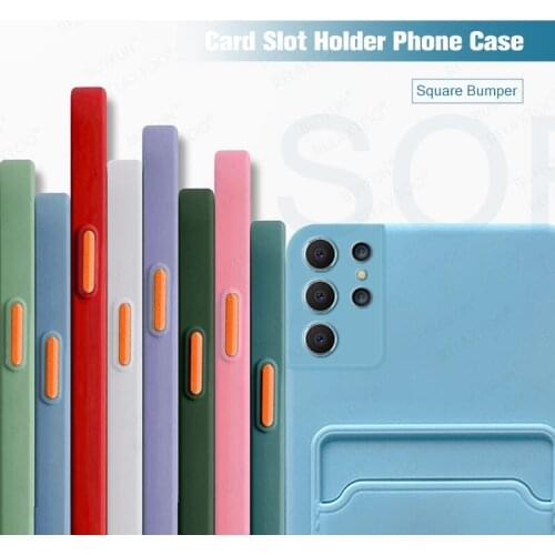 Card Wallet Phone Case For Samsung Galaxy S21 Ultra Soft Silicone Coque For Sansung A52 A32 A 72 42 12 02 71 S 21 30 20 FE Plus