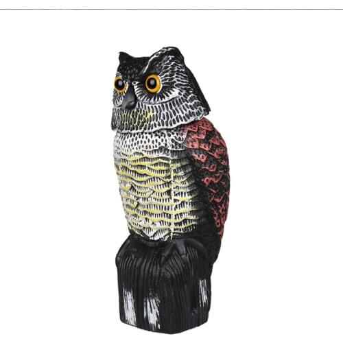 New Fashion Design Cute Imitation Plastic Moving Head Owl Garden Rat And Bird Repellent Ornaments Outdoor Home Garden Decoration