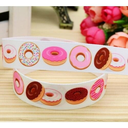 DUWES 7/8'' Free shipping cupcake printed grosgrain ribbon hair bow headwear party decoration wholesale OEM 22mm H4843