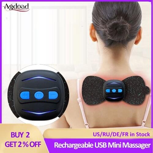 USB 6 Modes Neck Massager Muscle Pulse Stimulation Device Arm Shoulder Stimulator Relieve Body Pain Mini Back Massage Patch