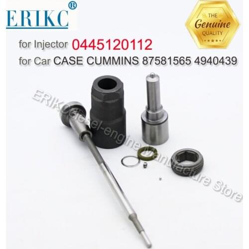 ERIKC 0445120112 Overhaul Kits Diesel Injector Nozzle DLLA118P1677 Control Valve F00RJ01941 for CASE CUMMINS 87581565 4940439