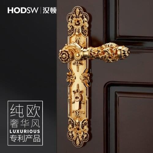 European luxury zinc alloy indoor wooden door lock