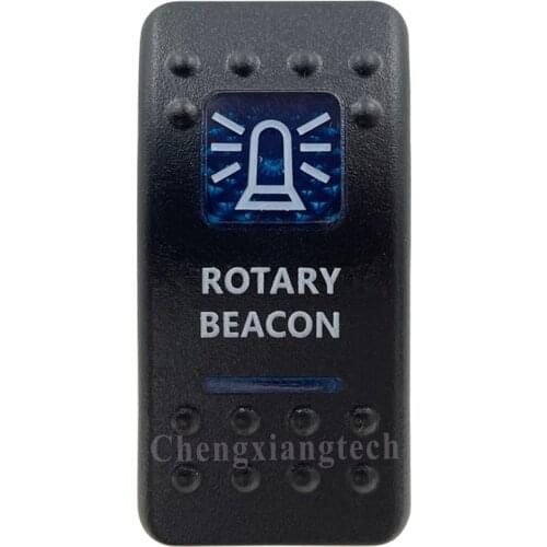 Printed Blue Rocker Switch Cap -Rotary Beacon- for Carling Arb Car Boat Rocker Switch 12v 24v, Cover Only !!! No Switch Base