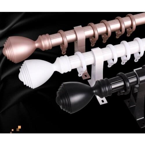 Curtain rod Roman pole thick aluminum track single pole double pole perforated curtain bracket accessories top side loading