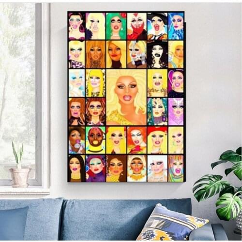 DRAG QUEEN ROYALTY Posters And Prints Classic Figure Wall Art Canvas Painting Pictures for Home Decoration