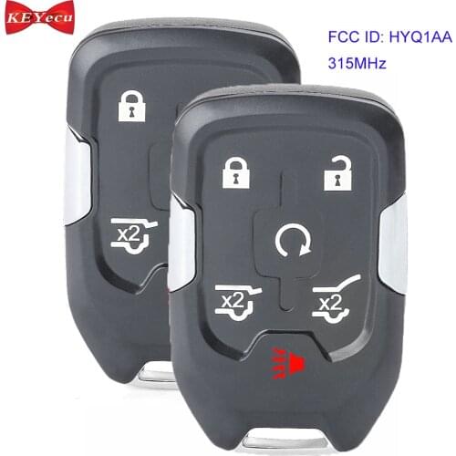 KEYECU 2pcsfor GMC Yukon XL Denali for Chevrolet Suburban Tahoe Remote Key Fob 315MHz ID46 Chip HYQ1AA 13508280 13580804