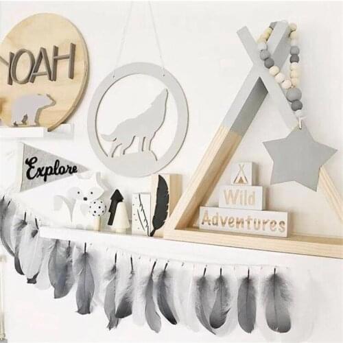 Hot Indian Feather Tent Hanging Pendant Kids Room Decoration Wall Hanging Ornaments Baby Bed Banner Garlands Nursery Photo Props