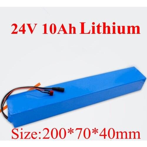 24v 10ah Lithium Battery 24v 8ah 18650 BMS 7s for 24v 250w 350w Motor Electric Bike Wheel Chair Scooter Battery + 2A Charger