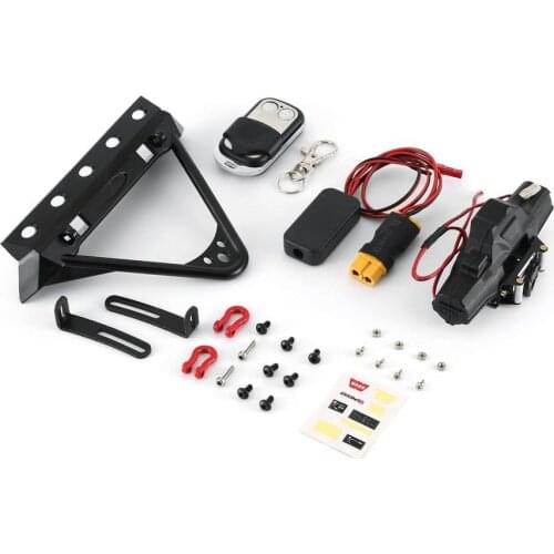 Metal Front Bumper Remote Controller Receiver Double winch for 1:10 RC Crawler Truck Axial SCX10 RC 4WD 90046 D90 Traxxas TRX4