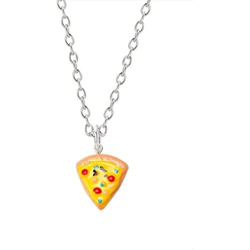 Fashion Best Friend Necklace BFF Pizza Pendant Simple Creative Men And Women Alloy Jewelry Birthday Gift Retail And Wholesale
