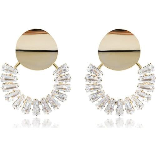 Fashion Earrings Cubic Zirconia Circle Earrings for Women Jewelry