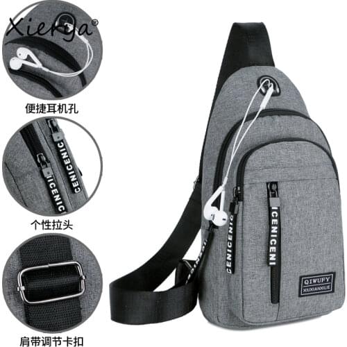 Xierya Men Bag Chest Bag Mens Leisure Nylon Canvas Male Bag Messenger Bag Shoulder Bag Backpack Multifunctional Sports Waist Bag