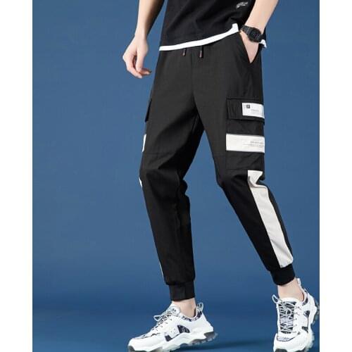 Mens overalls mens spring corset overalls fashion brand sports casual pants Korean fashion versatile