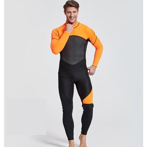 Men 3mm thick one piece conjoined wetsuit surfing suit diving suit swim wears size M-3XL