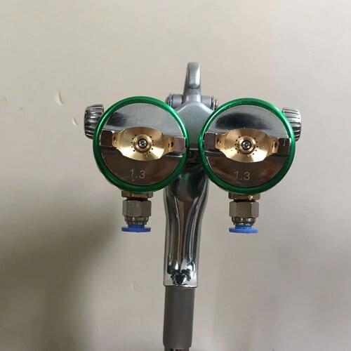 SAT1189 high pressure compressed air gun power tool for painting pneumatic high pressure spray gun double nozzle chrome paint
