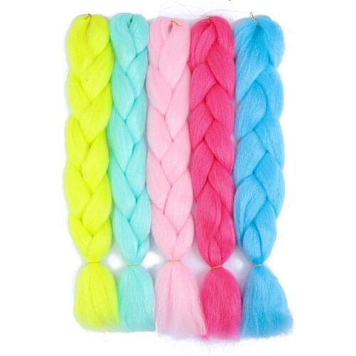 Glowing Synthetic 24inch 100g Jumbo Braids Shining Hair In The Darkness Soft Braiding Hair Extensions Christmas Gift Hair
