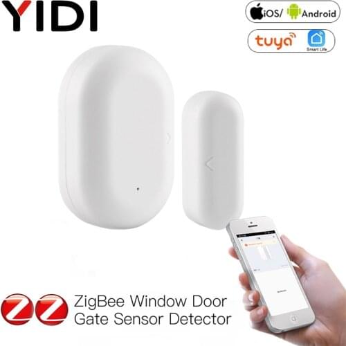 Tuya ZigBee Smart Window Door Gate Sensor Detector, Smart Home Security Alarm System Smart Life Tuya App Wireless Remote Control