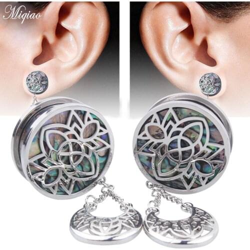 Miqiao 2pcs Fashion Hot Sale Stainless Steel Hollow Shell Paper Ears 8mm-25mm Exquisite Piercing Jewelry