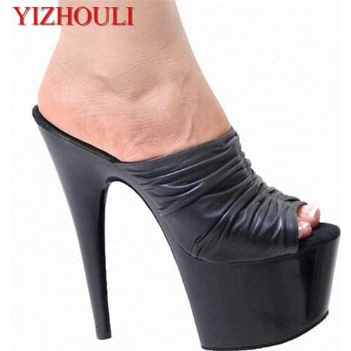 South Korea the new black fish mouth date 15 centimeters high heel sandals for shopping for womens shoes