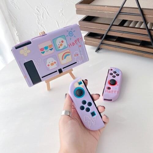 Cartoon Happy Duckling Daily Cute Soft TPU Full Cover Switch Protective Case For Nintendo Switch