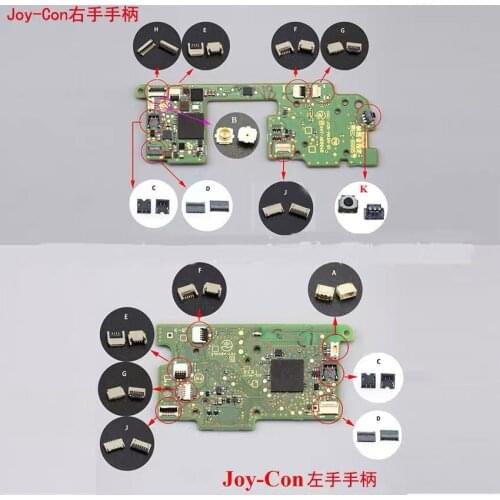 10Pcs Original Motherboard Connector Socket Clip For Switch Joy-Con LR SL ZL ZR Rail Camera Flex Analog FCC