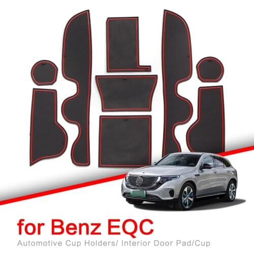 ZUNDUO Anti-Slip Gate Slot Cup Mat Fit for Benz EQC Accessories Rubber Door Groove Pad Non-Slip Mats Cover Car Sticker Styling