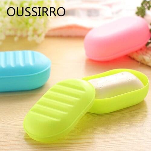1Pcs Candy Color Travel Portable Soap Dish Soap Box Wash Shower Home Bathroom Accessories Set Practical Soap Dish