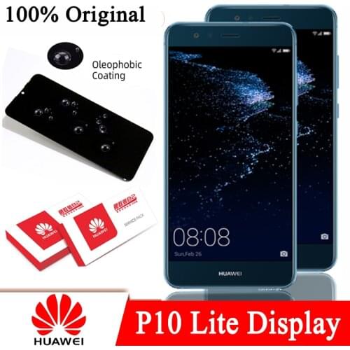 100% Original 5.2'' LCD with Frame for Huawei P10 Lite WAS-LX1 WAS-LX1A WAS-LX2 WAS Display Touch Screen Digitizer Repair Parts