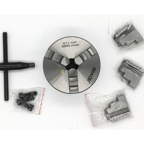 SAN OU K11 100 3-Jaw Lathe Chuck Manual Self-Centering Metal K11-100 Lathe Chuck With Jaws Turning Machine Tools Accessories