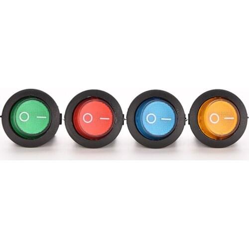 4 Colours LED Lights ON/OFF Button Dot Round Illuminant TOGGLE SWITCH 12V 16A