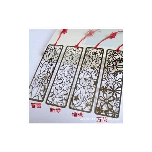 4pcs Four Flowers Stainless Steel Metal Korean Bookmark Chinese Style/Element Graduation Business