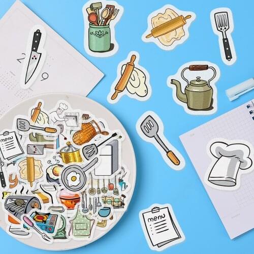 40 PCS Kitchen supplies Paper Sticker Decoration DIY Ablum For Diary Notebook Scrapbooking Label Sticker Cute Stationery