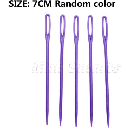 5Pcs/Lot Colorful Plastic Stitchery Needles 7cm Long Large Eye Darning Needles Wool Children Sewing Embroidery Tapestry Needles