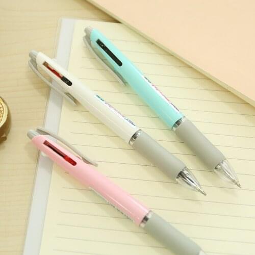 5PCS Multi Function Pen 0.5MM 2-color Ballpoint Pen + Mechanical Pencil Integrated Korea Stationery