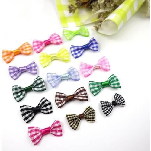 50Pcs 2.5*4cm Mix Color Threaded Ribbon Colored Bow DIY Crafts Supplie Wedding Party Decor Sewing Headwear Accessories Appliques