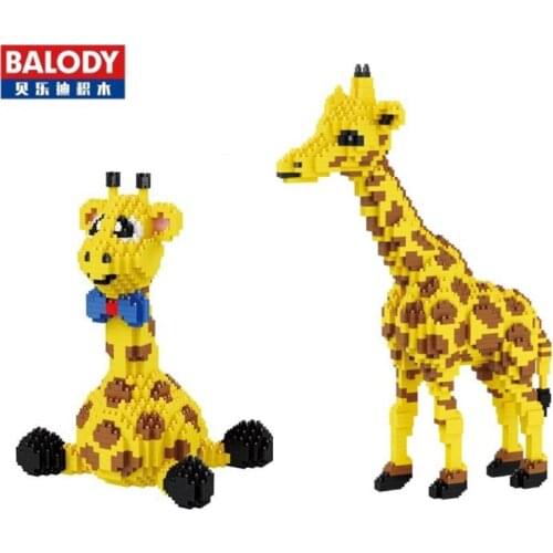 Balody Diamond blocks Animal Building Bricks Giraffe Model Cartoon Educational Toys Anime Juguetes Girls Gifts for Kids 16065