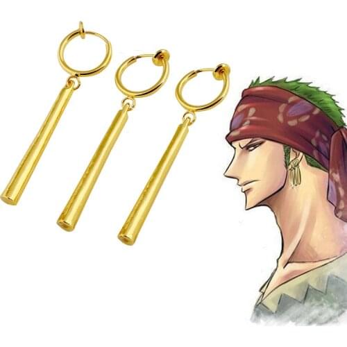 Anime ONE PIECE Roronoa Zoro Earring Jewelry Accessories Ear Hook Cosplay Unisex Take Photo Props Collectible Fashion Xmas Gift