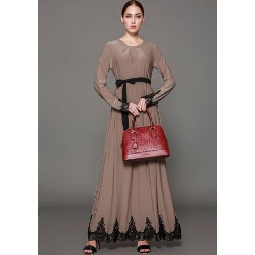 Big Size Adult Abayas for Women United Arab Emirates Robes Prayer Dress Lace Islamic Clothing