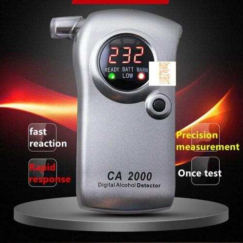 CA2000 Digital Alcohol Meter Tester Car Detector Drunkometer Breathalyzer Wine Breath Alcohol Meter Alcoholmeter Car Charger