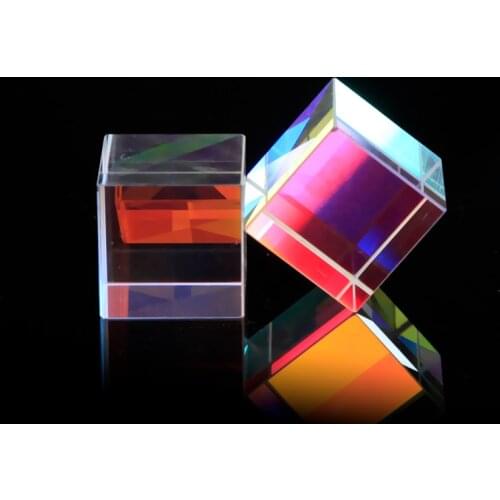 Photographic Dichroic Color Laser Cube Glass Prism 25*25*25mm Beam Combiner Optical Light Cube Photography Accessories