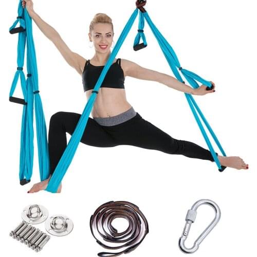 Aerial Yoga Hammock Reverse Handstand 6-Handle Yoga Hammock Home Fitness with Stretching