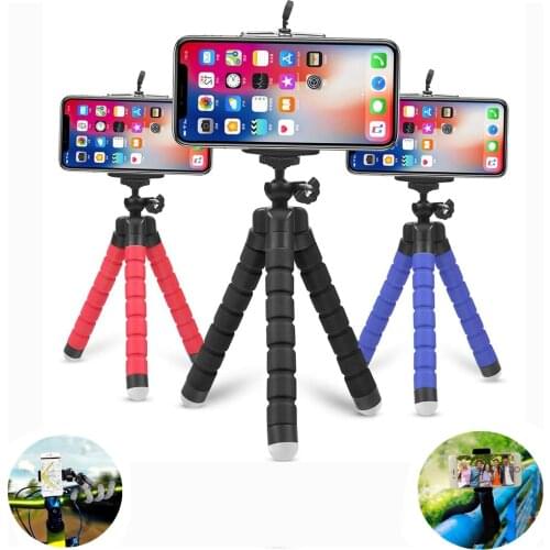 Mini Flexible Sponge Octopus Tripod Holder For IPhone Xiaomi bendable Mobile Phone Holder Smartphone Tripod For Gopro 8 7 Camera