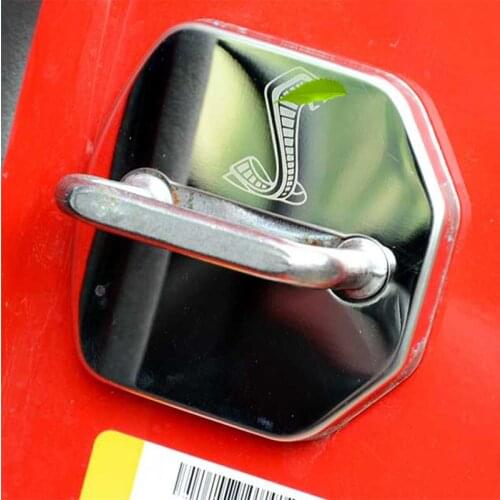 Stainless Steel Door Lock Cover Decorative Protective Shell Interior Accessories for 15-20 Ford Mustang