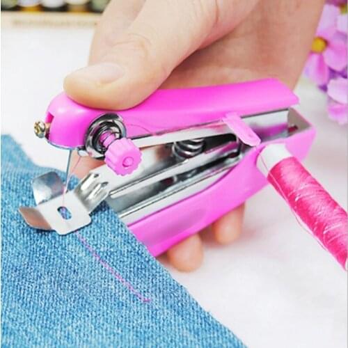 Multi-functional Household Mini Manual Sewing Machine Miniature Portable Practical Sewing Machine Sewing Tool Random Color 1PC