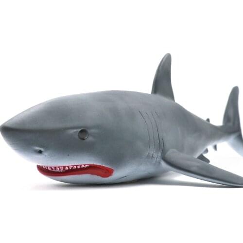 Simulation Soft Shark Toy White Shark Large Size Wild Animal Figure Marine World Model