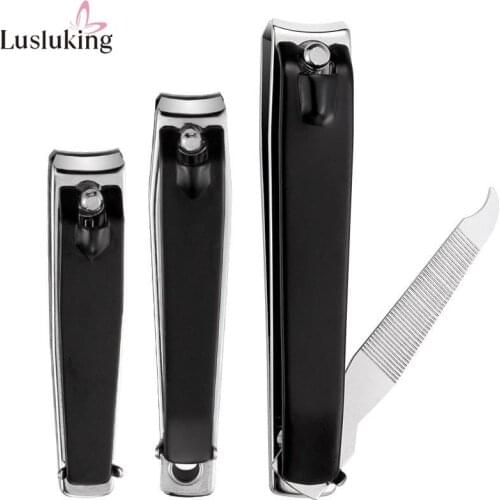 Stainless Steel Nail Art Clippers Manicure Files Cutter Nipper Machine Knife Fingernail Toenail Trimmer Care Tool Black
