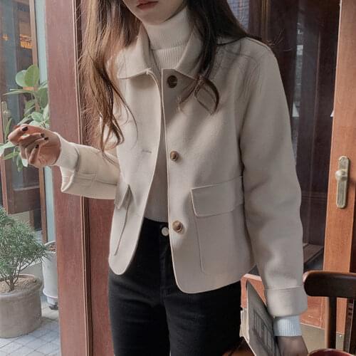 New Winter Coat Womens Oversize Fashion Cashmere Wool Coats Outerwear Female Short Thickening Warm Woolen Overcoat Women Trench